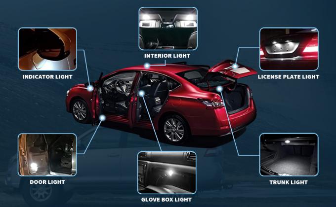 194の自動車LEDの電球6500KはT10 SMD 5050を欠けるくさびで留める 8