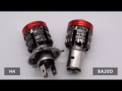 卸売 超明るいオートバイヘッドライト H4 BA20D LED低/高照明 天使の目 悪魔の目