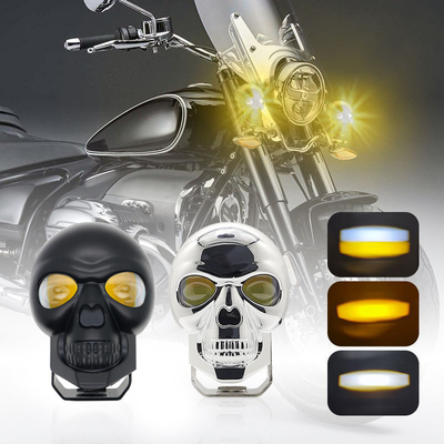 購入 3インチ40W モーターサイクルの頭蓋骨ヘッドライト 外部スポットライト LEDミニ運転ライト 双色 online manufacture