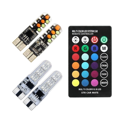購入 明るさ 新型自動車 インテリアLED電球 T10 5050 6SMD RGB色 RGB付き リモートストロブ点灯付き online manufacture