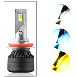 車の頭部ライトLED H11 Three-color LEDヘッドライトの自動車ヘッドライトのfoglight 12-36V Aによって変更されるランプ