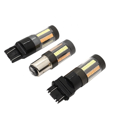 LEDブレーキ回転信号ライト1157 3157 7443 4014 66SMD二重色の白く黄色い12Vスイッチバック