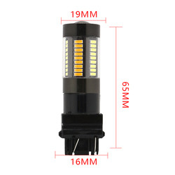 LEDブレーキ回転信号ライト1157 3157 7443 4014 66SMD二重色の白く黄色い12Vスイッチバック