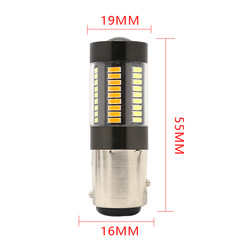 LEDブレーキ回転信号ライト1157 3157 7443 4014 66SMD二重色の白く黄色い12Vスイッチバック
