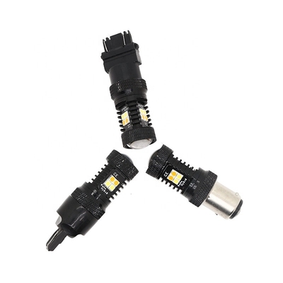 二重色の白く黄色い12VスイッチバックLEDブレーキ回転信号ライト1157 3157 7443 3030 16SMD