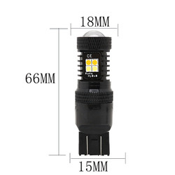 二重色の白く黄色い12VスイッチバックLEDブレーキ回転信号ライト1157 3157 7443 3030 16SMD