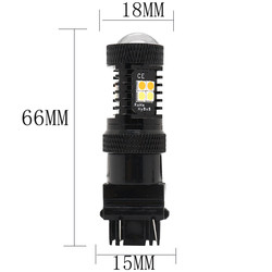 二重色の白く黄色い12VスイッチバックLEDブレーキ回転信号ライト1157 3157 7443 3030 16SMD