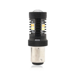 二重色の白く黄色い12VスイッチバックLEDブレーキ回転信号ライト1157 3157 7443 3030 16SMD