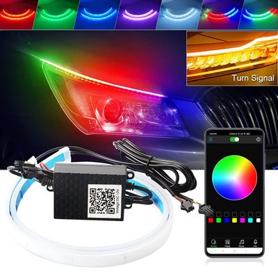 APP制御DRL LED日の時間走行灯の自在継手のネオン防水スイッチバックRGB