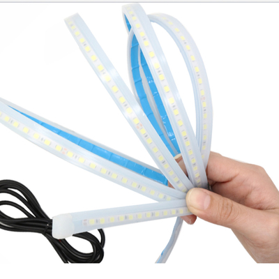 2pcs 12V適用範囲が広い防水車のヘッドライトLEDの管ストリップの回転信号ブレーキ流れガイド ライトDRL