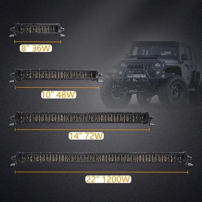6D反射器 オフロード LEDライトバー 4x4 12V 24V 単列自動車 LEDライトバー