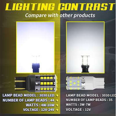白アルミニウム合金 LED回転信号 1156 1157 T20 3030 44SMD リバースライト 12V 24V