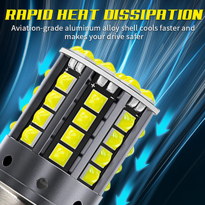 白アルミニウム合金 LED回転信号 1156 1157 T20 3030 44SMD リバースライト 12V 24V