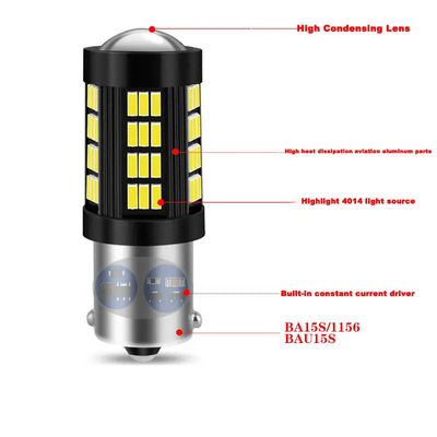 1157 1156 4014 66 SMD LEDブレーキライト 車内 LED電球 カーバック