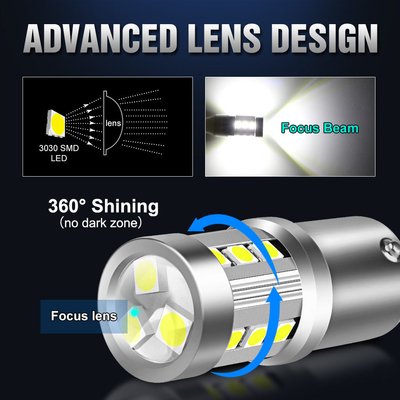 ユニバーサル ホワイト LED カー ターンシグナルライト1156 1157 3030 15SMD LED 電球 ホワイト イエロー Canbus ナンバープレート インテリア LED