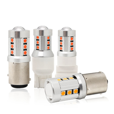 ユニバーサル ホワイト LED カー ターンシグナルライト1156 1157 3030 15SMD LED 電球 ホワイト イエロー Canbus ナンバープレート インテリア LED