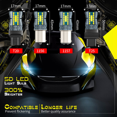 防水 12V 1156 3030 24LED+2COB ブレーキターンシグナルライト 3156 双色 LED 電球