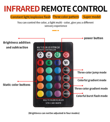 明るさ 新型自動車 インテリアLED電球 T10 5050 6SMD RGB色 RGB付き リモートストロブ点灯付き
