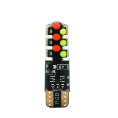 明るさ 新型自動車 インテリアLED電球 T10 5050 6SMD RGB色 RGB付き リモートストロブ点灯付き