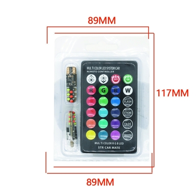 明るさ 新型自動車 インテリアLED電球 T10 5050 6SMD RGB色 RGB付き リモートストロブ点灯付き