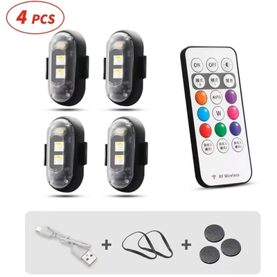 RGB カラー LED カー インテリア 大気照明 マイクロUSB IP67 無線リモコン