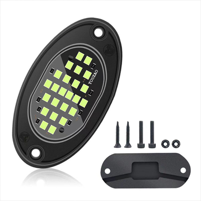 12V 防水シャシーライト 2835 LED 単色 純白 24 LED ロックライト トラック ジープ ATV UTV オフロード 照明