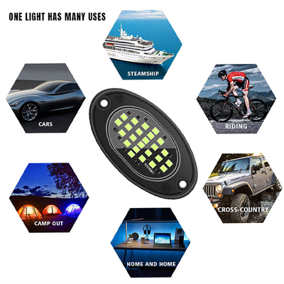 12V 防水シャシーライト 2835 LED 単色 純白 24 LED ロックライト トラック ジープ ATV UTV オフロード 照明