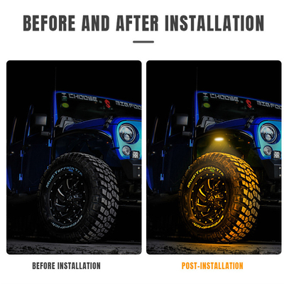 12V 防水シャシーライト 2835 LED 単色 純白 24 LED ロックライト トラック ジープ ATV UTV オフロード 照明