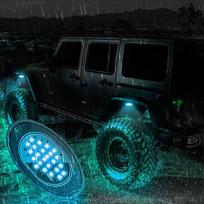 12V 防水シャシーライト 2835 LED 単色 純白 24 LED ロックライト トラック ジープ ATV UTV オフロード 照明