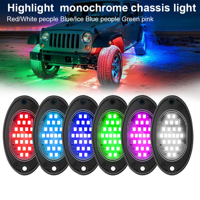 12V 防水シャシーライト 2835 LED 単色 純白 24 LED ロックライト トラック ジープ ATV UTV オフロード 照明