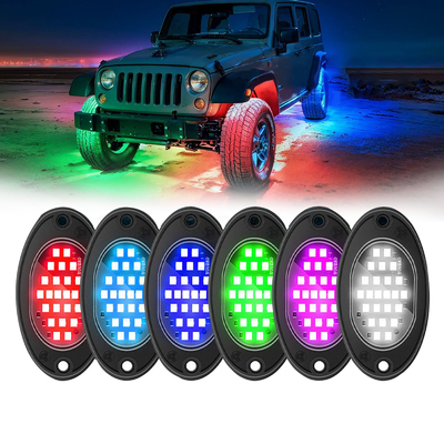 12V 防水シャシーライト 2835 LED 単色 純白 24 LED ロックライト トラック ジープ ATV UTV オフロード 照明