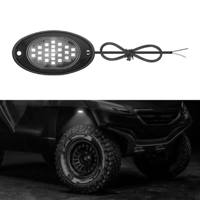 12V 防水シャシーライト 2835 LED 単色 純白 24 LED ロックライト トラック ジープ ATV UTV オフロード 照明