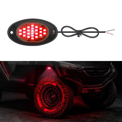 12V 防水シャシーライト 2835 LED 単色 純白 24 LED ロックライト トラック ジープ ATV UTV オフロード 照明