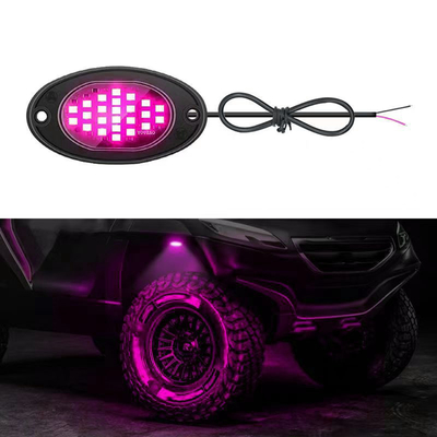 12V 防水シャシーライト 2835 LED 単色 純白 24 LED ロックライト トラック ジープ ATV UTV オフロード 照明