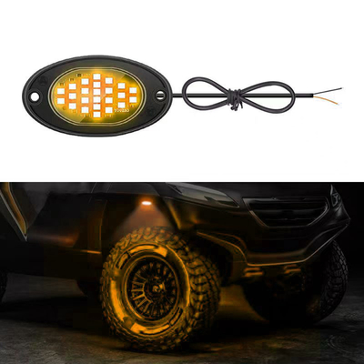 12V 防水シャシーライト 2835 LED 単色 純白 24 LED ロックライト トラック ジープ ATV UTV オフロード 照明