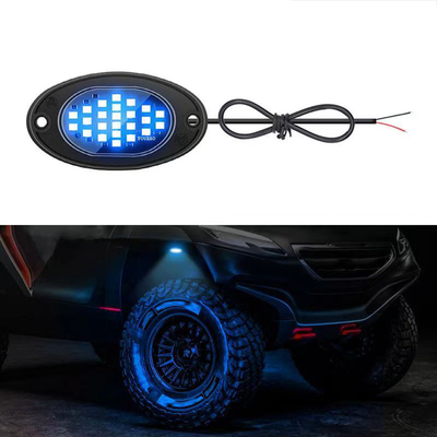 12V 防水シャシーライト 2835 LED 単色 純白 24 LED ロックライト トラック ジープ ATV UTV オフロード 照明