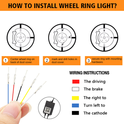 RGB SMD 5050 LED ストライプ IP67 防水 LED 車輪 ハブ カラーライト RGB 車輪 LED ライト カーフレーム用 App コントロール