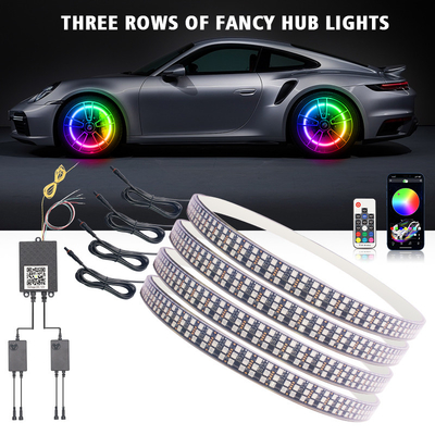 RGB SMD 5050 LED ストライプ IP67 防水 LED 車輪 ハブ カラーライト RGB 車輪 LED ライト カーフレーム用 App コントロール