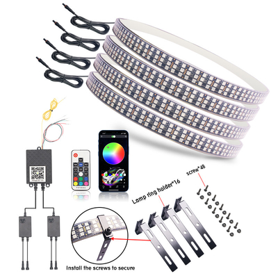 RGB SMD 5050 LED ストライプ IP67 防水 LED 車輪 ハブ カラーライト RGB 車輪 LED ライト カーフレーム用 App コントロール