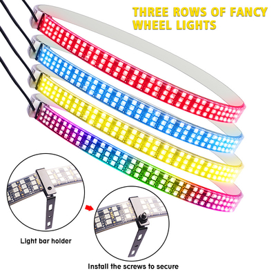RGB SMD 5050 LED ストライプ IP67 防水 LED 車輪 ハブ カラーライト RGB 車輪 LED ライト カーフレーム用 App コントロール