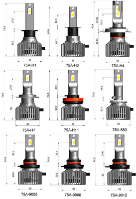 O3 12V 55W 12000の内腔自動車LEDのヘッドライトH1 H3 H4 H7 H11 9005 9006 D2Hによって導かれるヘッドライトの球根
