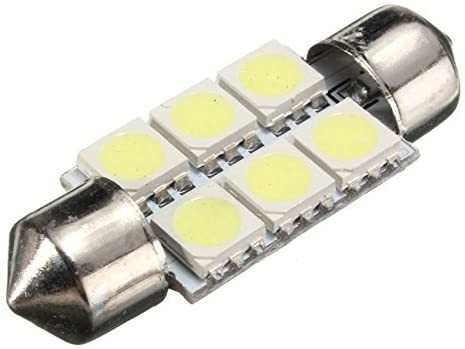 花飾りC5W 5050 6SMD LED車内部ライト電球のドーム青く白いDC 12V 31mm 36mm 39mm 41mm