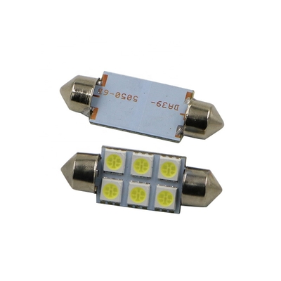 花飾りC5W 5050 6SMD LED車内部ライト電球のドーム青く白いDC 12V 31mm 36mm 39mm 41mm