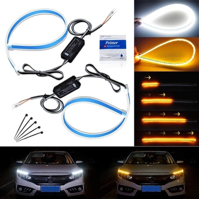 棒シリコーンのDrlの流れる昼間の走行灯45CM 17.7の」白いこはく色の適用範囲が広いLEDの管ストリップ