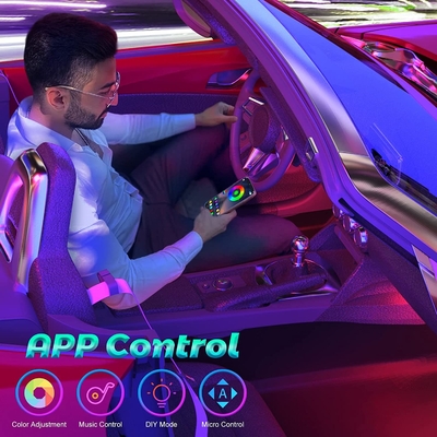 4 PC USBポートAPP制御を用いる48の導かれたストリップ車の内部の大気ライトIP65